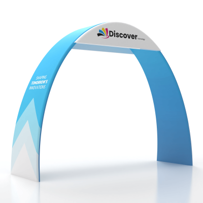 Custom Trade Show Ribbon Archway Banner Stand Display with Header 05