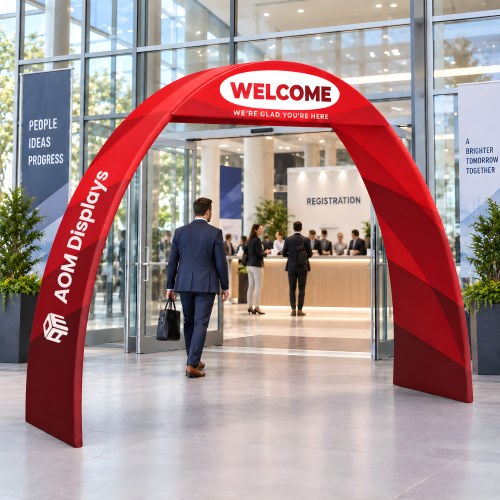 Custom Ribbon Arch Banner with Header