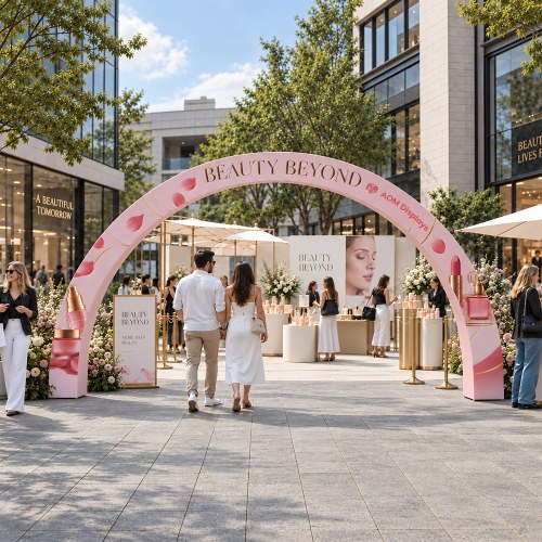 3D Curved Rainbow Archway Banner Stand 